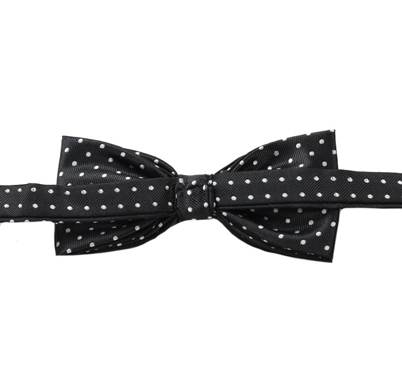 Reverse black bow tie with dots