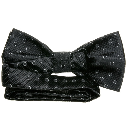 Black bow tie reverse with black dots