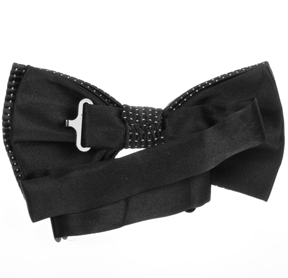 Black bow tie reverse with white dots