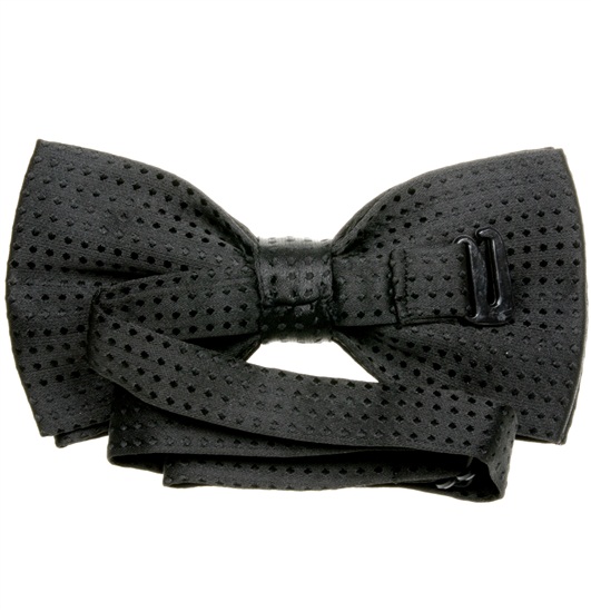 Black bow tie reverse with black dots