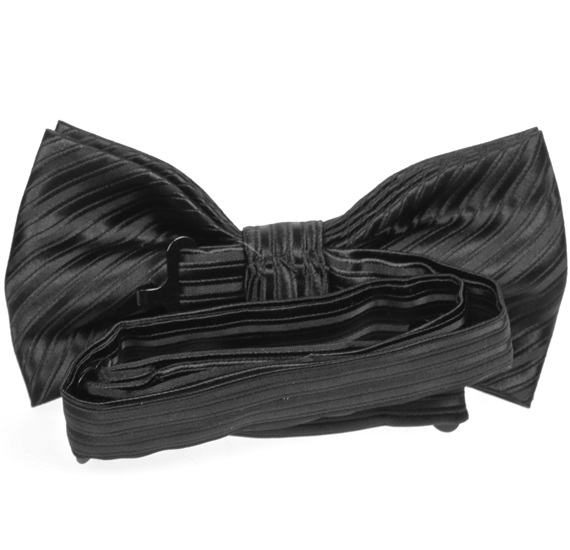 Reverse black dress bow tie
