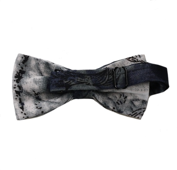 Reverse black and grey bow tie