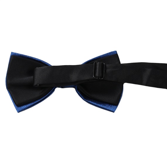 Reverse royal blue satin bow tie