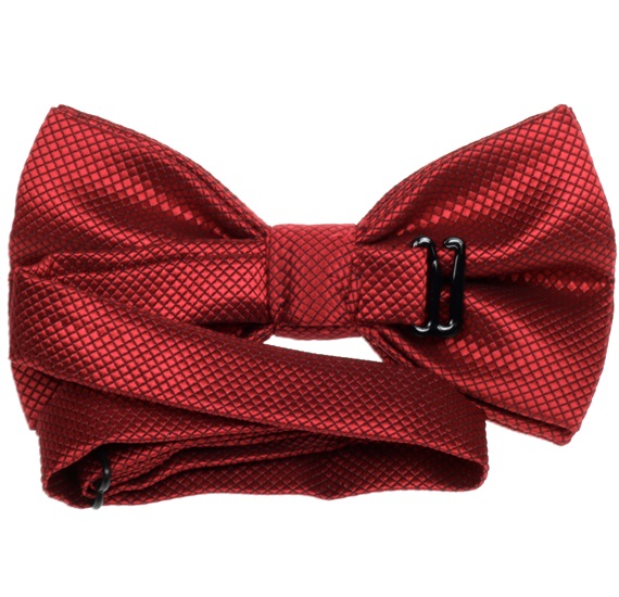 Reverse garnet satin bow tie