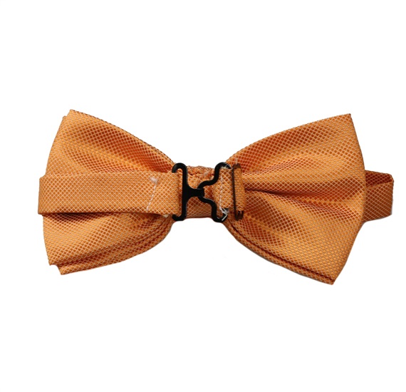 Reverse orange satin bow tie