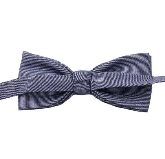 Reverse jeans blue bow tie