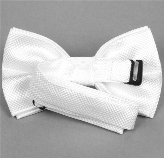 Reverse white bow tie