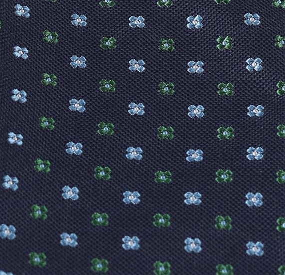 Tejido Pañuelo Azul con Flores