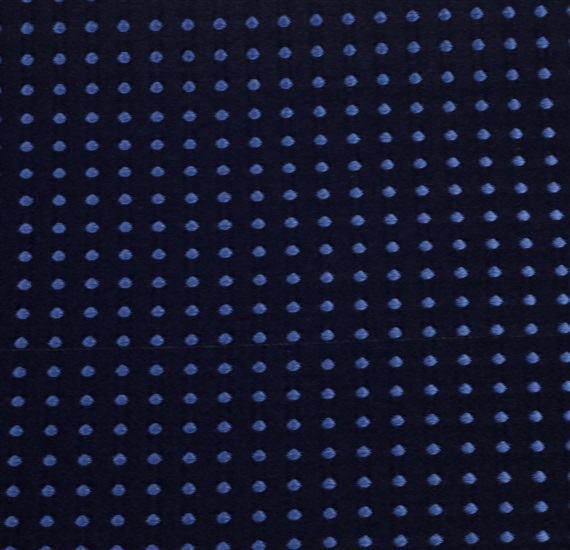 Deep blue silk bow tie and pocket square with dots woven