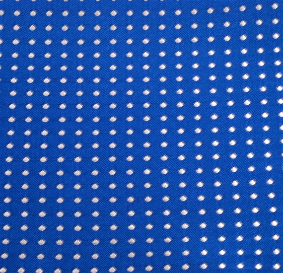 Royal blue bow tie and pocket square with dots woven