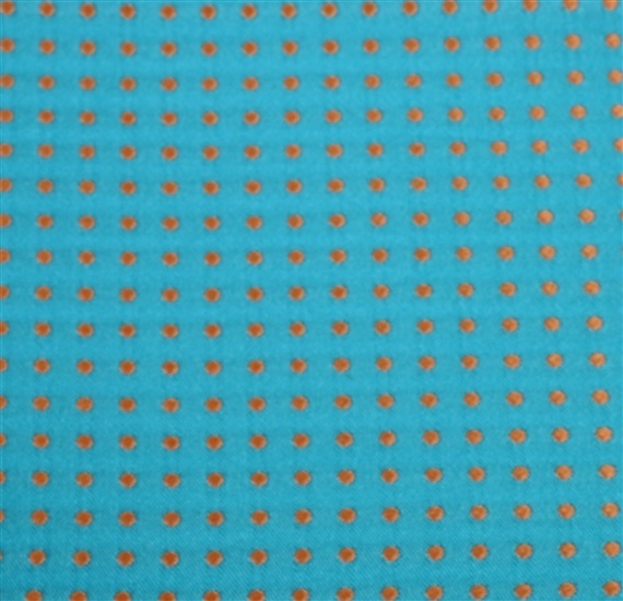 Turquoise bow tie and pocket square with dots woven