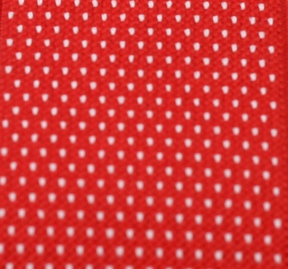 TELA TIRANTE ELASTICO ROJO CON MOTAS BLANCAS