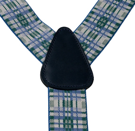 Blue and Green Checked Elastic Braces