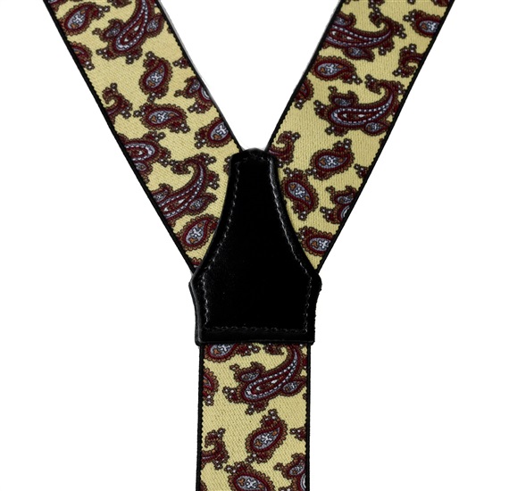 Yellow Paisley Elastic Braces