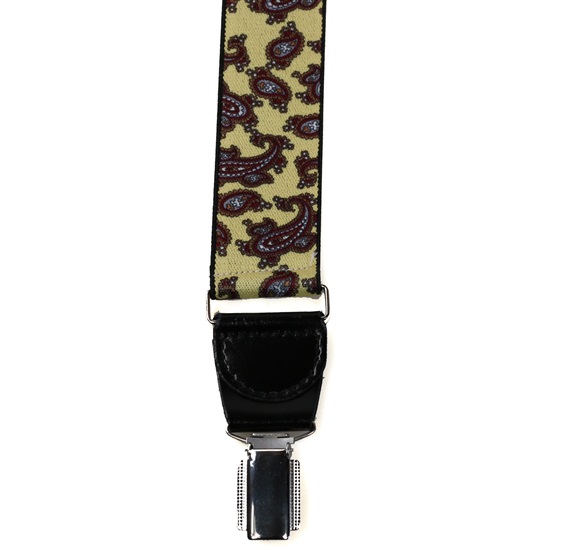 Yellow Paisley Elastic Braces