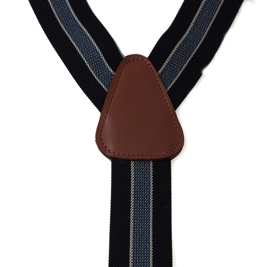 Navy Blue Stripes Elastic Braces