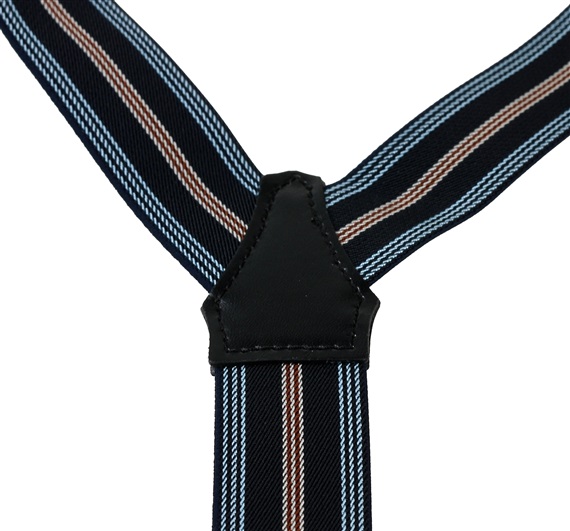 Navy Blue Striped XXL Braces