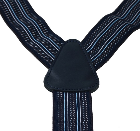 Dark Blue Striped Elastic Braces