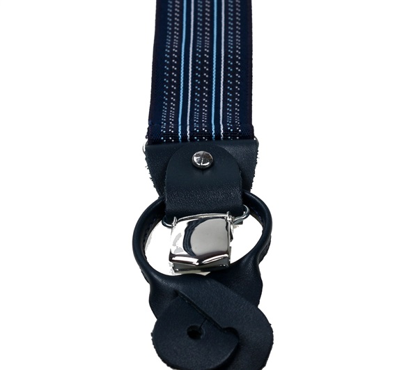 Dark Blue Striped Elastic Braces