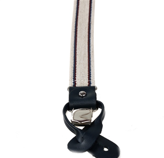 Linen White Striped Elastic Braces
