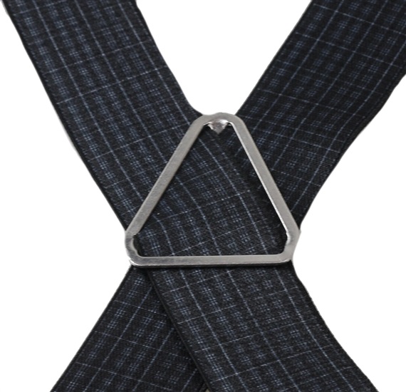 Charcoal Grey Checked Elastic Braces