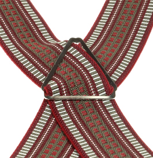 Burgundy Jacquard Braces - Pisa 70