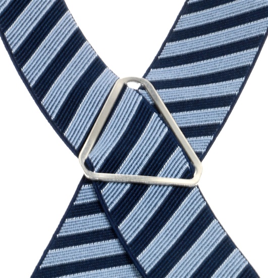 Blue Striped Elastic Braces - Pisa 64