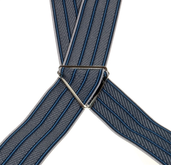 Blue Striped Elastic Braces - Pisa 79
