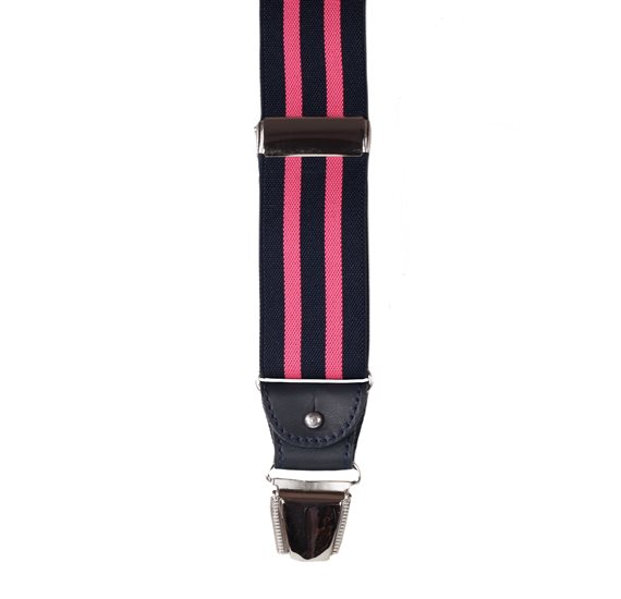 Blue and Pink Striped Elastic Braces