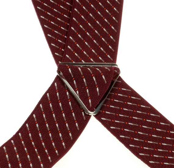 Burgundy Striped Elastic Braces - Pisa 81