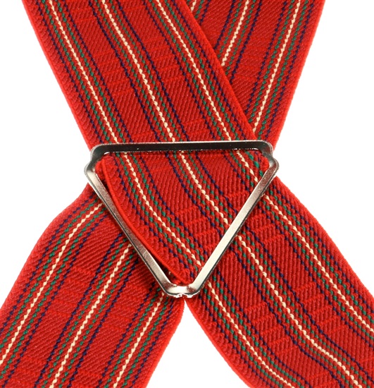 Red Tartan Plaid Braces - Pisa 73