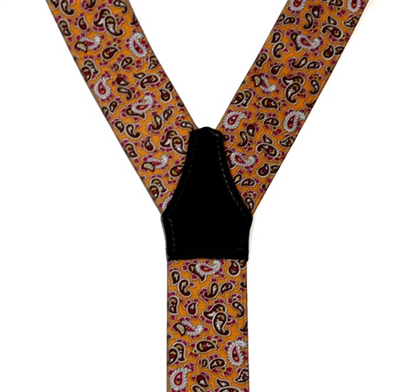 Orange Paisley Elastic Braces