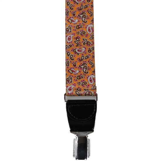 Orange Paisley Elastic Braces