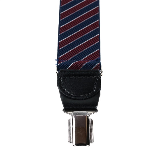 Navy Blue and Burgundy Stripes XXL Elastic Braces