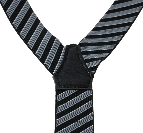 Navy Blue and Grey Stripes XXL Elastic Braces