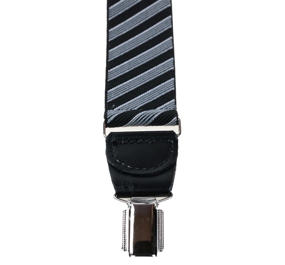 Navy Blue and Grey Stripes Elastic Braces