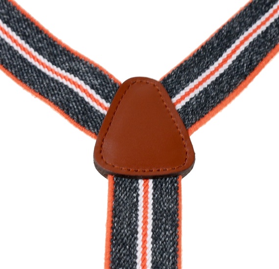 Grey and Orange Stripes Elastic Braces