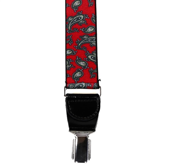 Red Paisley Elastic Braces