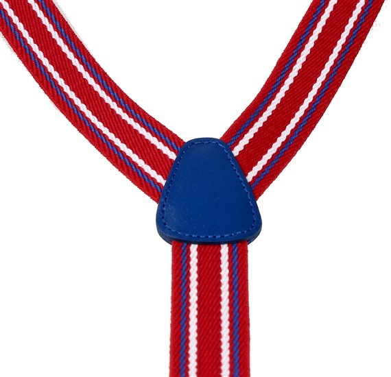 Red an Royal Blue Striped Elastic Braces