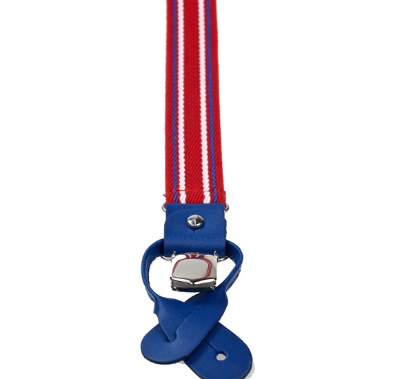 Red and Royal Blue Striped Elastic Braces