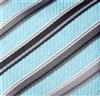 Turquoise and Grey Stripes Boy's Tie