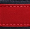 Red suede belt detail