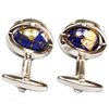 Royal Blue World Globe Cufflinks