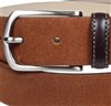 Camel brown suede belt buckle
