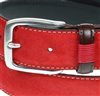Red suede belt buckle