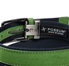 Green suede belt buckle