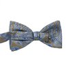 Yellow bow tie with blue paisley reverse