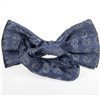 Cobalt blue bow tie with paisley reverse