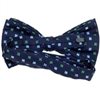 Blue bow tie with flowers reverse