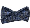 Grey bow tie with blue cashmere reverse